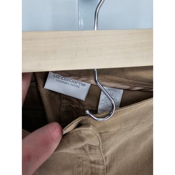 Liz Claiborne Women's Tan Wide Leg Straight Belt Loop Casual Pant Size 12P - Picture 3 of 5